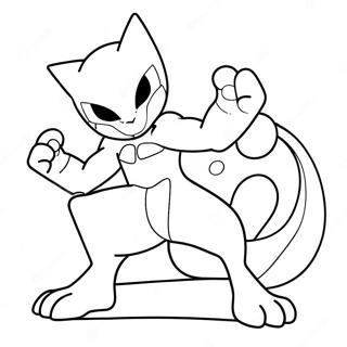 Mewtwo In Gevegshouding Inkleurblad 33073-7213