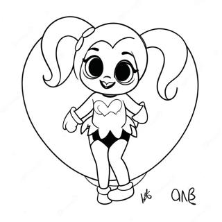 Harley Quinn Met N Hartvormige Ballon Inkleurblad 33265-7270