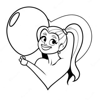 Harley Quinn Met N Hartvormige Ballon Inkleurblad 33265-7271