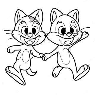 Tom En Jerry Grappige Agtervolging Inkleurblad 33348-7274