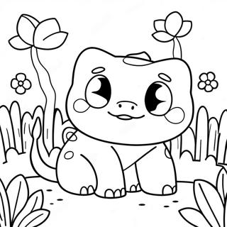 Keurige Bulbasaur In N Blomtuin Inkleurblad 34159-7456