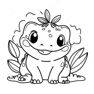 Gelukkige Bulbasaur Met N Groot Glimlag Inkleurblad 34160-7459