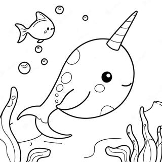 Keurige Narwhal Wat Swem Inkleurblad 34257-7475