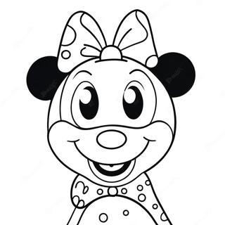 Schattige Minnie Muise Met Strik Inkleurblad 3570-1974