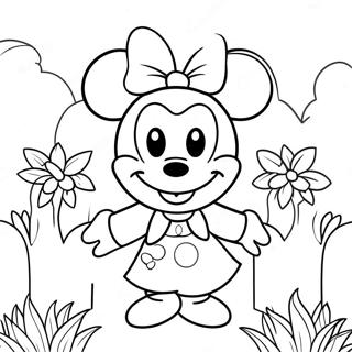 Minnie Muise In N Blomtuin Inkleurblad 3571-1965
