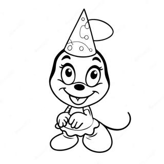 Minnie Muise Met N Partytjiehoed Inkleurblad 3573-2402