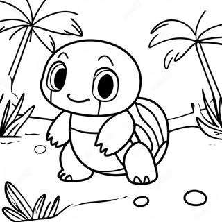 Squirtle In N Tropiese Paradys Inkleurblad 36601-8008