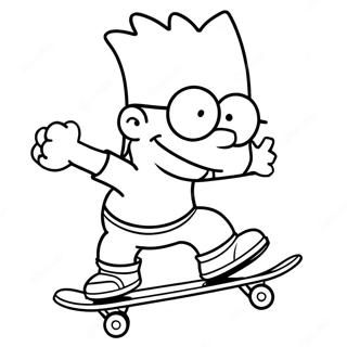 Bart Simpson Op N Skateboard Inkleurblad 37651-8214