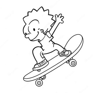 Bart Simpson Op N Skateboard Inkleurblad 37651-8216