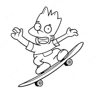 Bart Simpson Met N Skateboard Inkleurblad 37652-8219