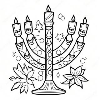 Feestelike Menorah Inkleurblad 38009-8295