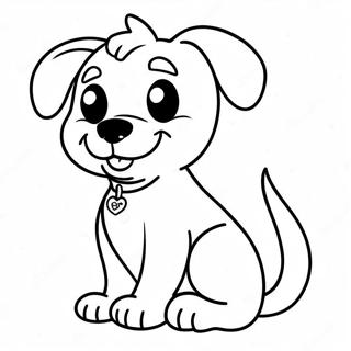Gelukkige Hondjie Met N Kwispelende Stert Inkleurblad 3832-375