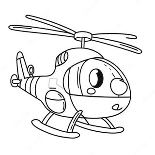 Oulike Helikopter Met Glimlaggende Piloot Inkleurblad 38831-8477