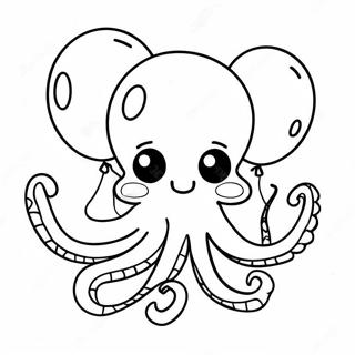 Gelukkige Octopus Met Ballonne Inkleurblad 39102-8538