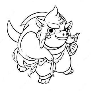 Inosuke Hashibira Met Varkmasker Inkleurblad 3926 2757