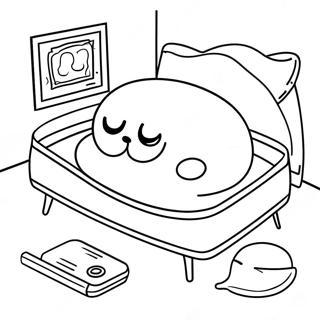 Gudetama Lui In Die Bed Inkleurblad 39371-8597