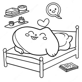 Gudetama Lui In Die Bed Inkleurblad 39371-8598