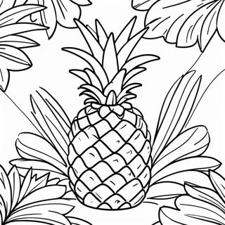 Ananas Met N Tropiese Agtergrond Inkleurblad 39914-8726