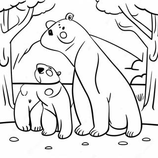 Poolbeer Familie In N Sneeulandskap Inkleurblad 40095-8767