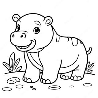 Speelse Baba Hippopotamus Inkleurblad 40449-8850