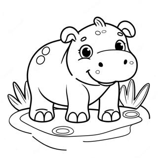 Speelse Baba Hippopotamus Inkleurblad 40449-8851