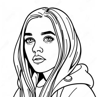 Billie Eilish Portret Inkleurblad 41269-9015