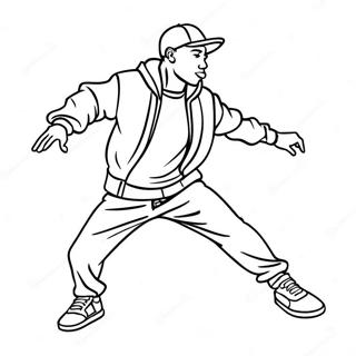 Hip Hop Danser Wat Tricks Voer Inkleurblad 43647-9538