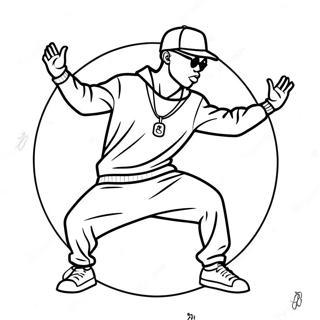 Hip Hop Danser Wat Tricks Voer Inkleurblad 43647-9539