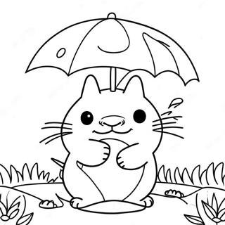 Oulike Totoro Met Sambreel Inkleurblad 43811-9574