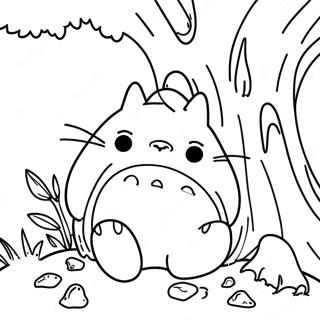 Slaperige Totoro Onder Die Boom Inkleurblad 43814-9586