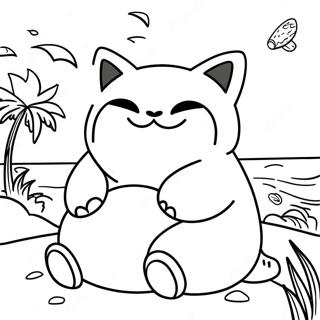 Snorlax Wat Op N Strand Ontspan Inkleurblad 44353-9710