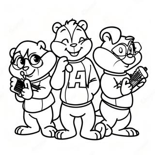 Alvin En Die Chipmunks Inkleurbladsye