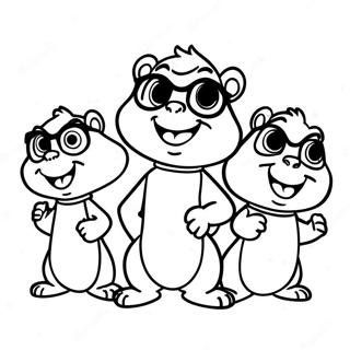 Alvin En Die Chipmunks Singende Inkleurblad 44531-9734