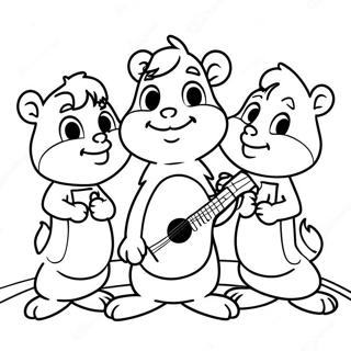 Alvin En Die Chipmunks Singende Inkleurblad 44531-9735