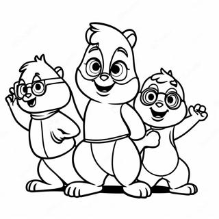 Alvin En Die Chipmunks Dansende Inkleurblad 44532-9737