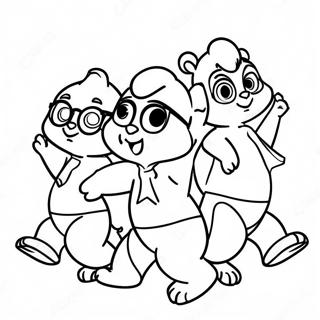 Alvin En Die Chipmunks Dansende Inkleurblad 44532-9738