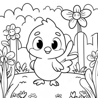 Gelukkige Tweety Voel In N Blomtuin Inkleurblad 44794-9800
