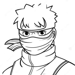 Kakashi In Ninja Uitrusting Inkleurblad 46326-10151