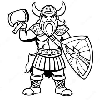 Viking Kryger Met N Hamer Inkleurblad 47190-10314