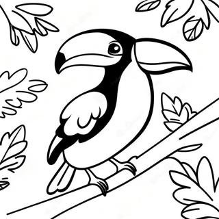 Gelukkige Tukan Wat Op N Tak Sit Inkleurblad 47912 10476