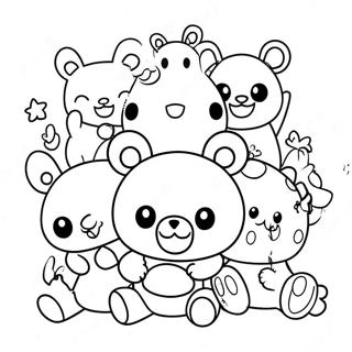 Schattige Rilakkuma Met Vriende Inkleurblad 49163-10751