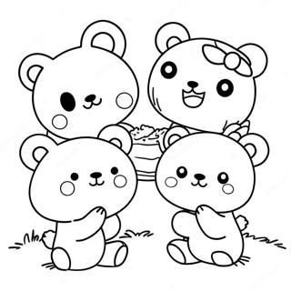 Schattige Rilakkuma Met Vriende Inkleurblad 49163-10752