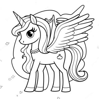 Prinses Celestia Met Reenboog Agtergrond Inkleurblad 51365-11239