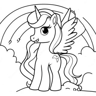 Prinses Celestia Met Reenboog Agtergrond Inkleurblad 51365-11240