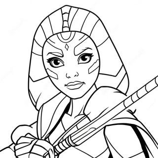 Ahsoka Tano Met Ligstrale Inkleurblad 51537-11271