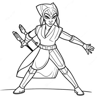 Ahsoka Tano In Gevegshouding Inkleurblad 51538-11274