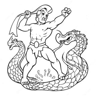 Hercules Wat Die Hydra Beveg Inkleurblad 52092-11392
