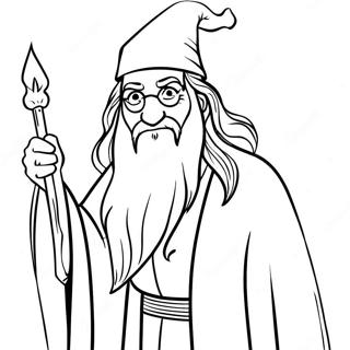 Dumbledore Met Tovenaarsstaf Inkleurblad 5285 2406