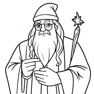 Dumbledore Met Tovenaarsstaf Inkleurblad 5285 2408