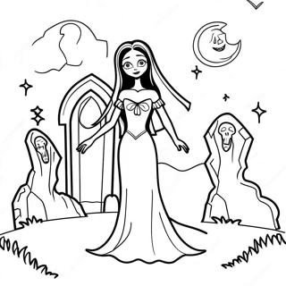 Lijkbruid In N Maanskyn Begraafplaas Inkleurblad 52940-11579